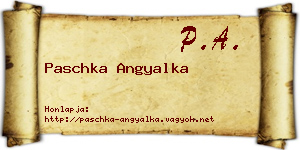 Paschka Angyalka névjegykártya